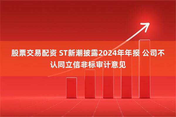 股票交易配资 ST新潮披露2024年年报 公司不认同立信非标审计意见