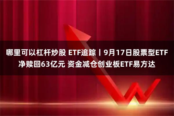哪里可以杠杆炒股 ETF追踪丨9月17日股票型ETF净赎回63亿元 资金减仓创业板ETF易方达